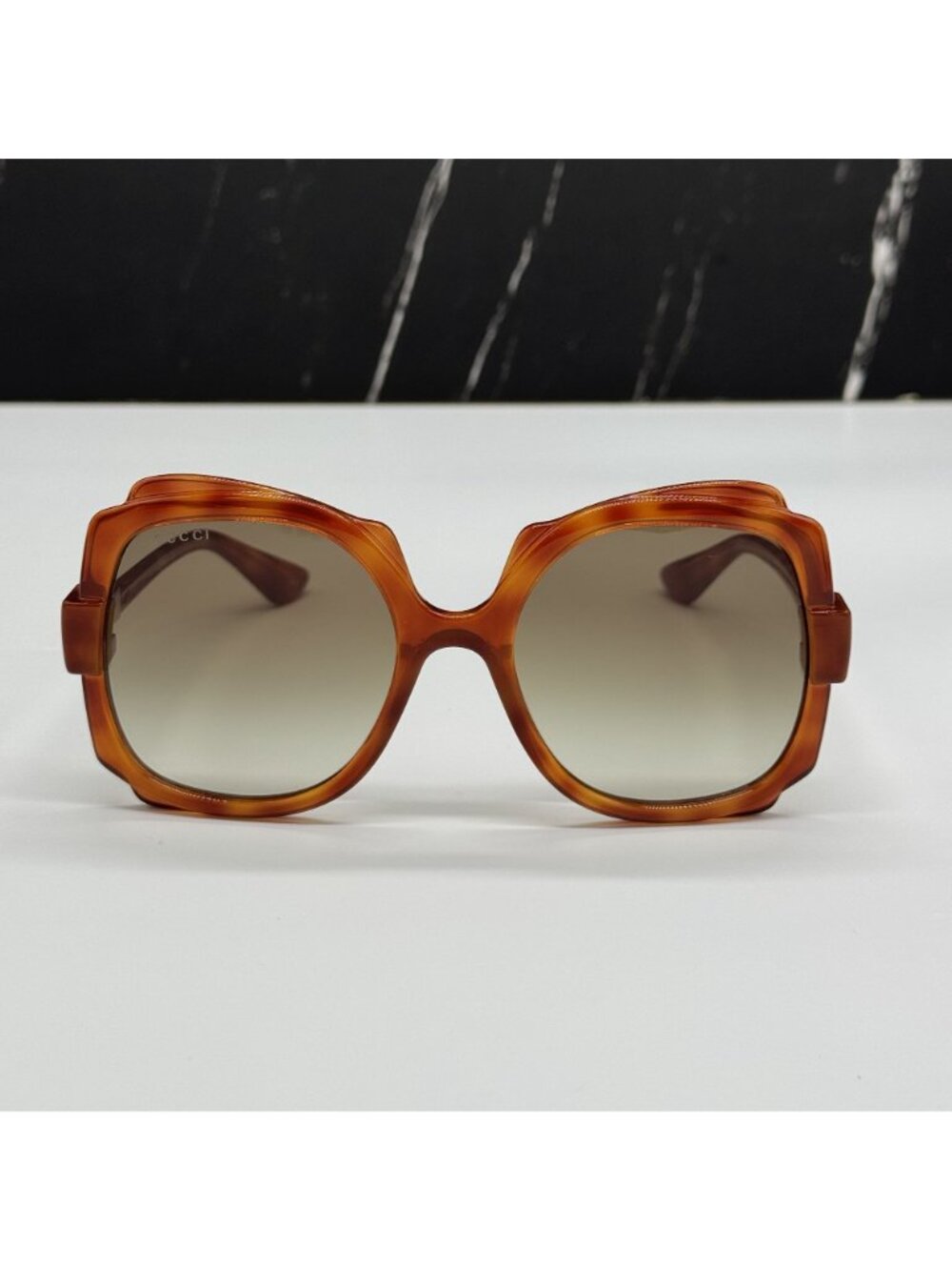 Gucci GG1431S 002 Havana Green Women Oversized Sunglasses Authentic NEW - Picture 4 of 9